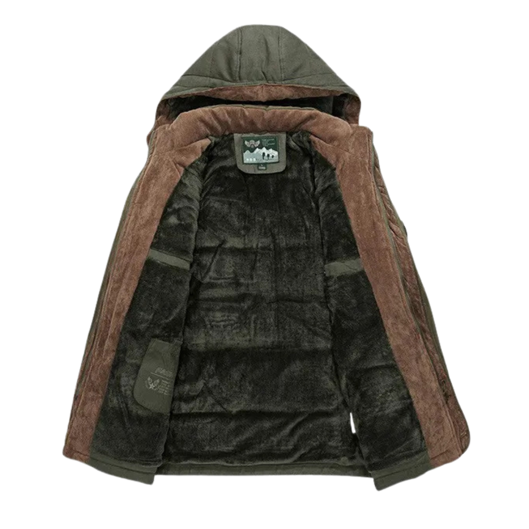 Hudson | Men's Puffer Jacket Navy Sherpa Lined Hood