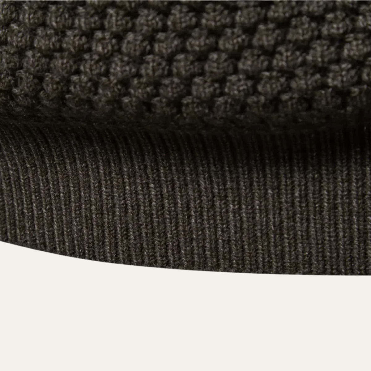 Ashton | Men's Crew Neck Cable Knit Sweater Charcoal