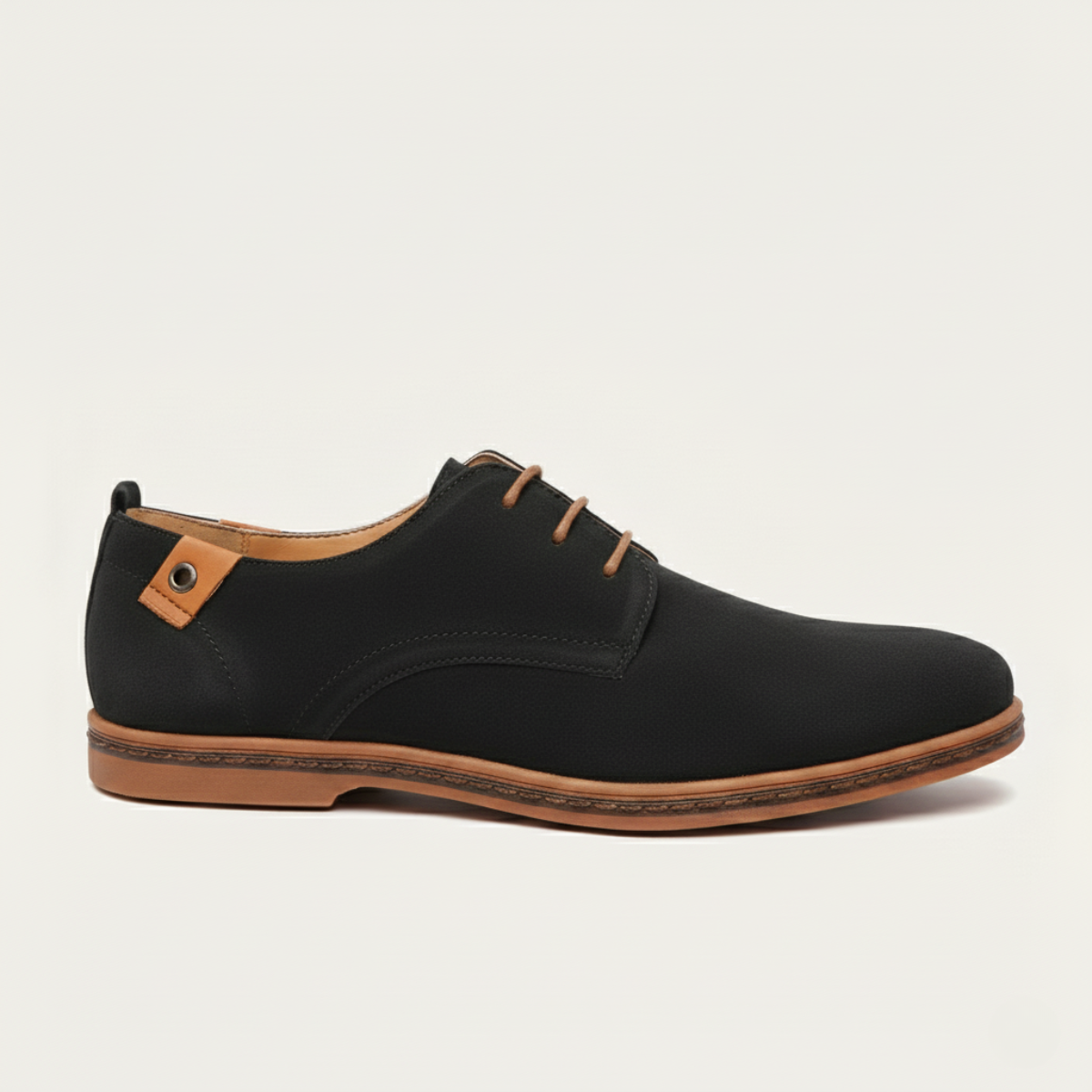Stella | Men's Suede Oxford Shoes Black Lace Up