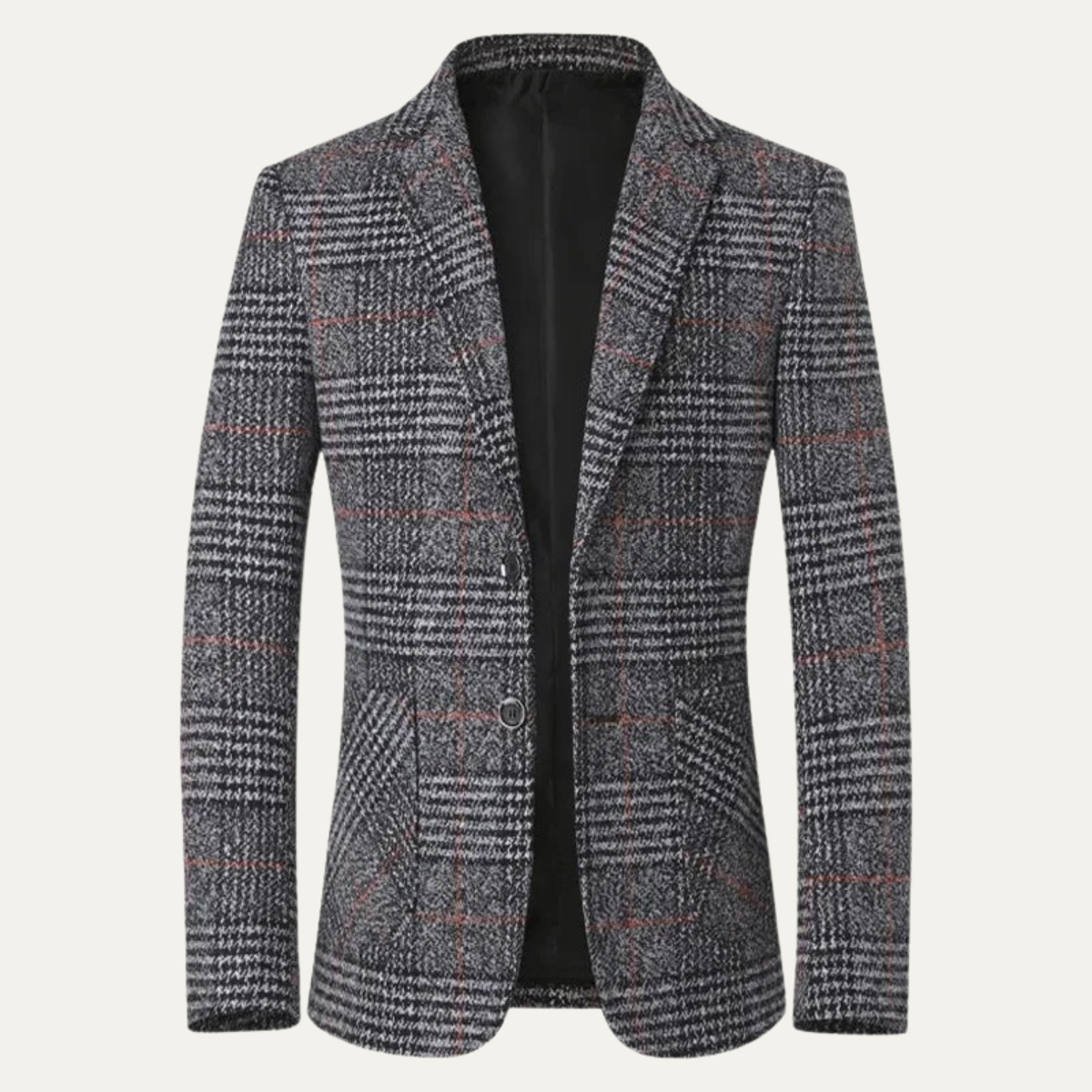 Beau | Men's Check Tweed Blazer Brown Houndstooth Fitted