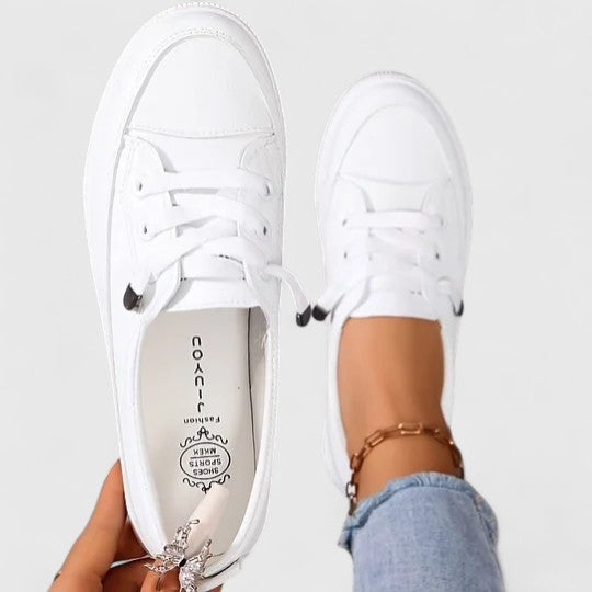 Ivy | Women's White Canvas Lace Up Sneaker Casual