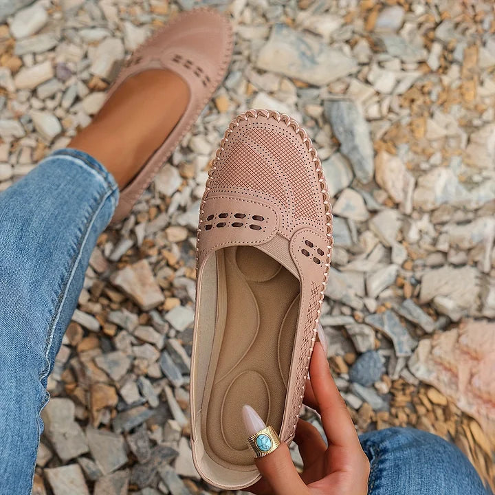 Aria | Women's Perforated Loafer Cream Slip On Comfort