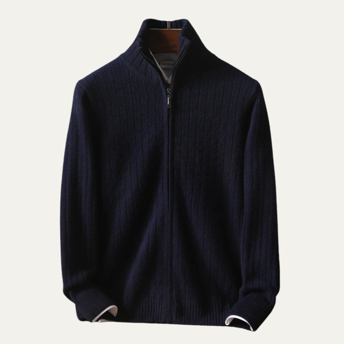 Blake | Men's Ribbed Zip Cardigan Gray Sweater