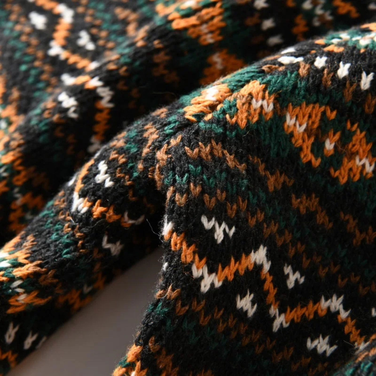 Bram | Men's Vintage Argyle Cardigan Black Multi