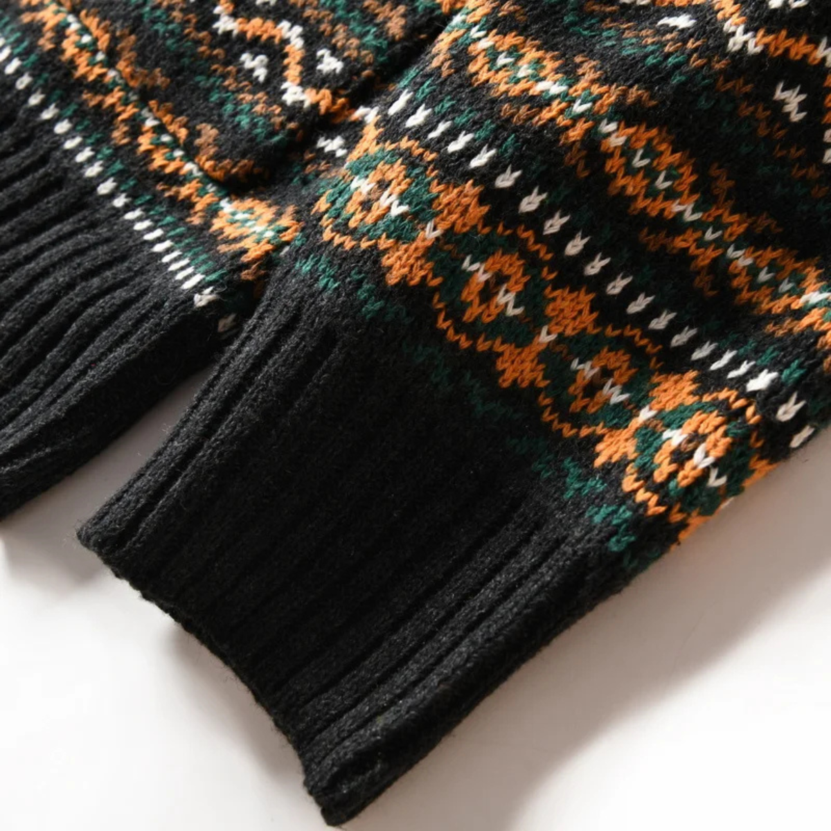 Bram | Men's Vintage Argyle Cardigan Black Multi