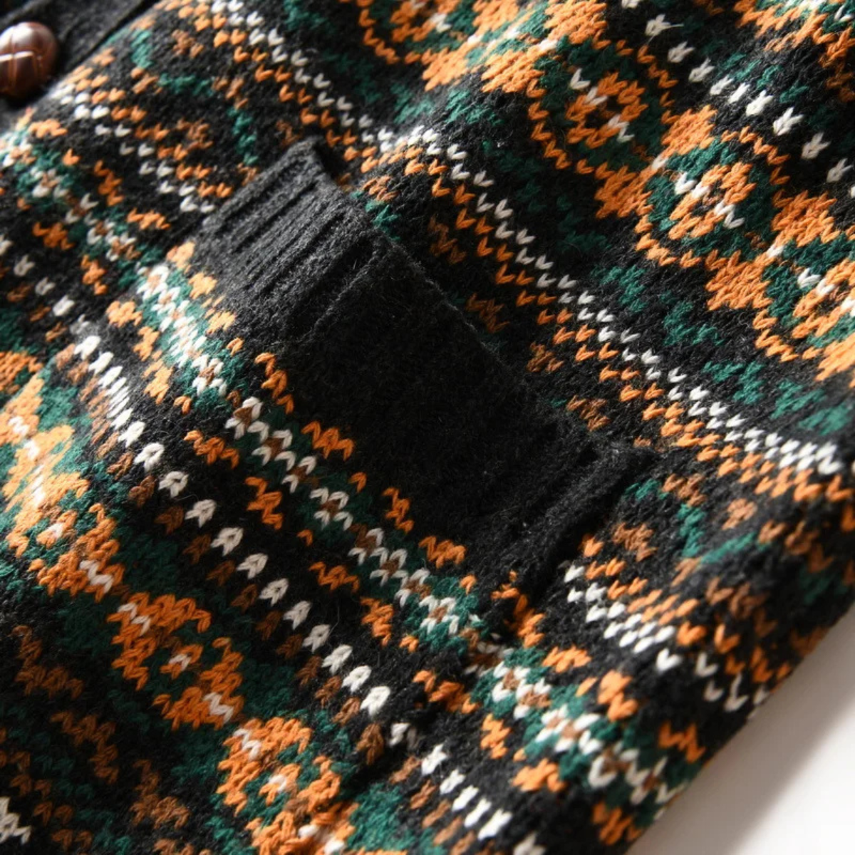 Bram | Men's Vintage Argyle Cardigan Black Multi