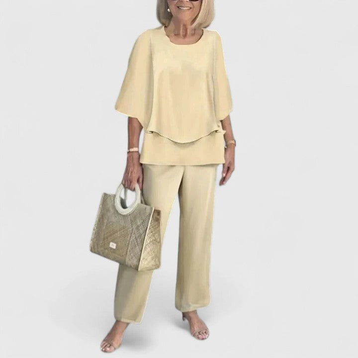 Stella | Women's Lounge Set Sage Green Floral Print Pants