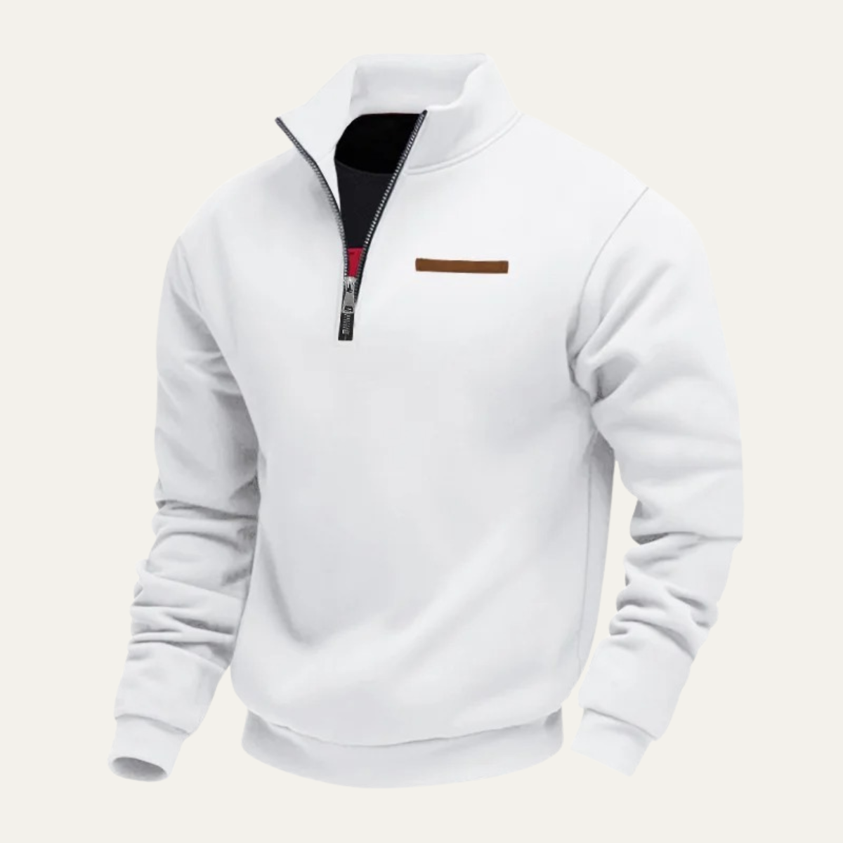 Callum | Men's Quarter Zip Sweater Gray Stand Collar