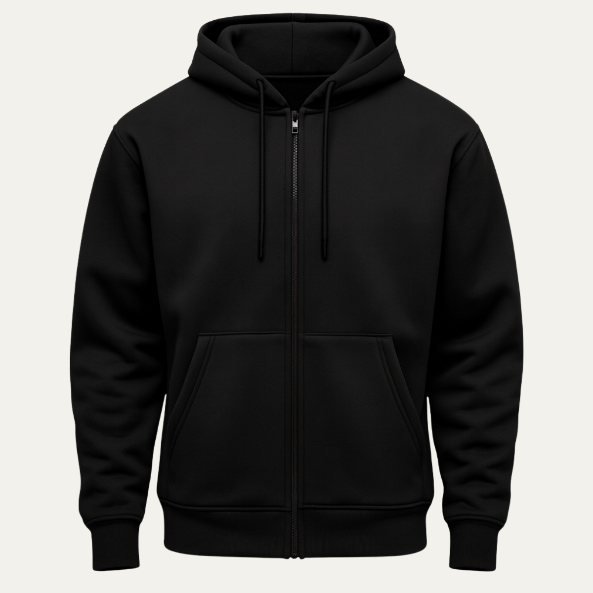 Brax | Men's Zip Up Hoodie Black Oversized Warm