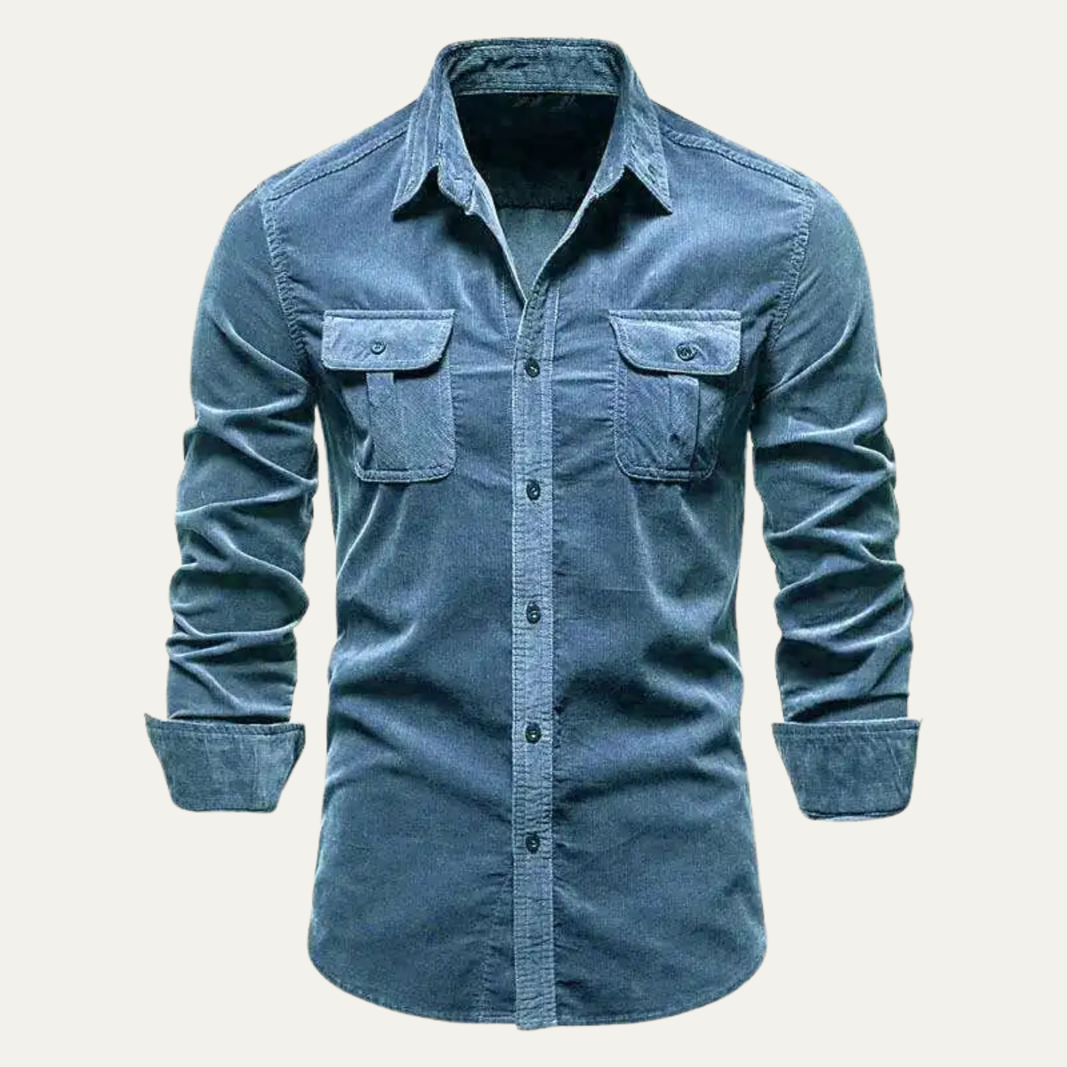 Kai | Men's Casual Corduroy Button Up Shirt Brown