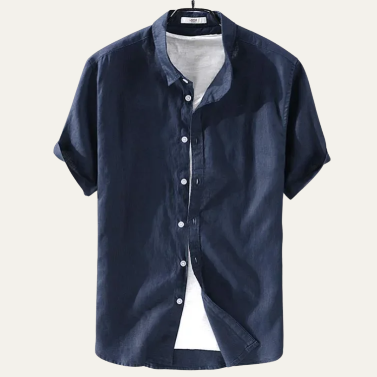 Beau | Men's Linen Shirt White Short Sleeve Relaxed Fit