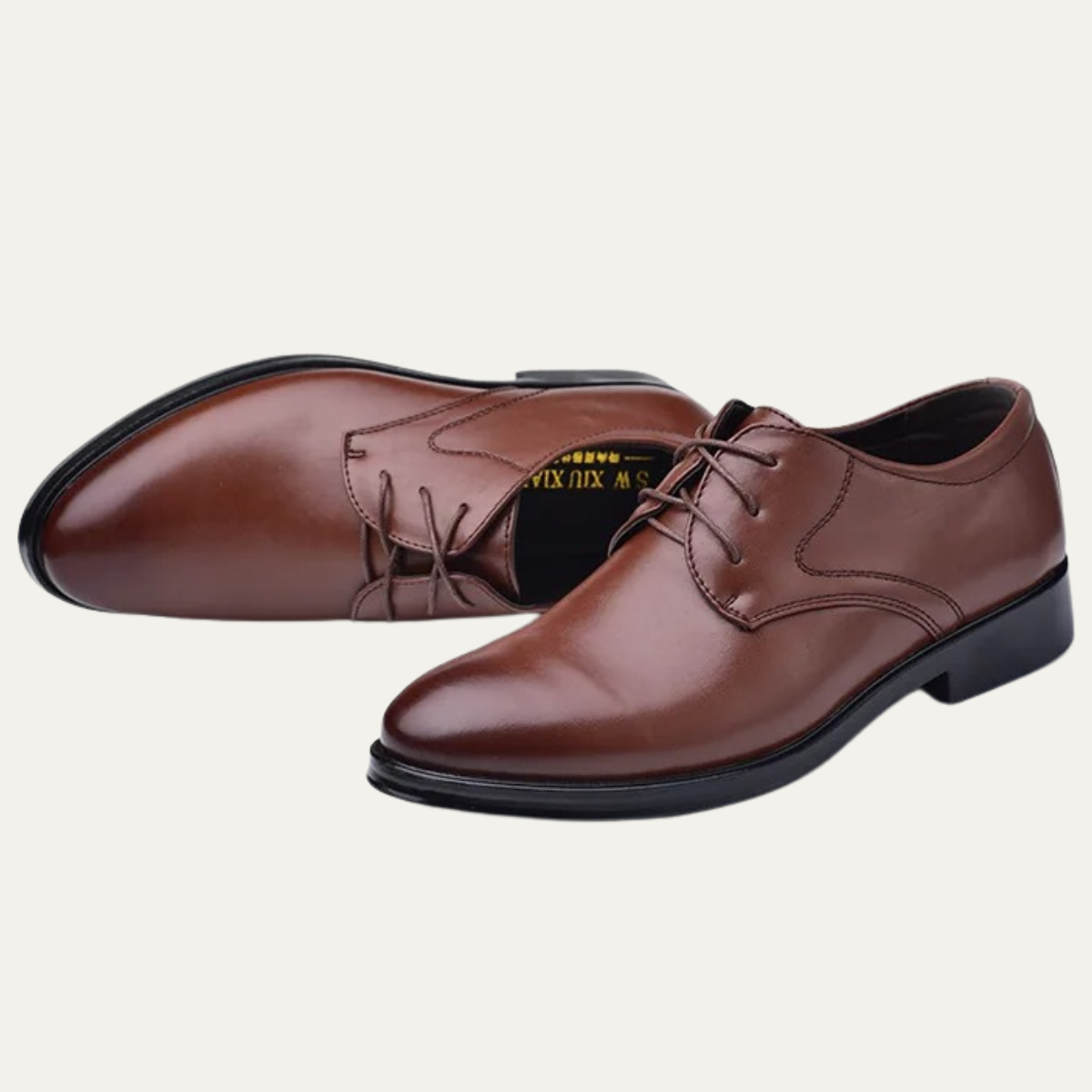 Axel | Men's Leather Oxford Dress Shoe Brown Black Sole