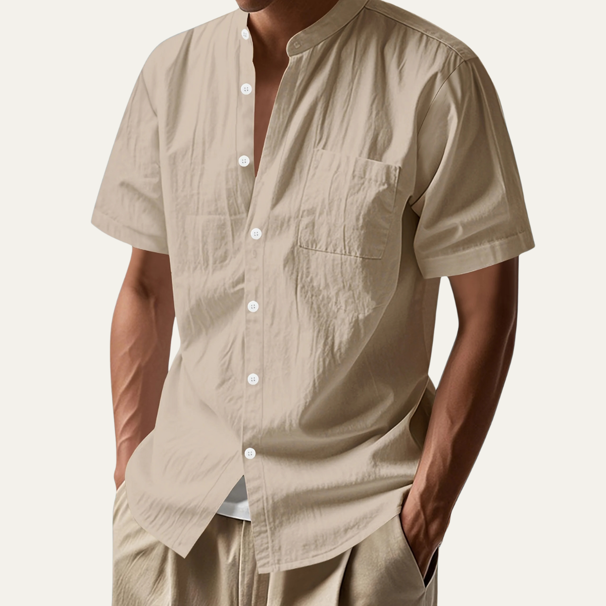 Blake | Men's Casual Short Sleeve Button Up Shirt Light Blue