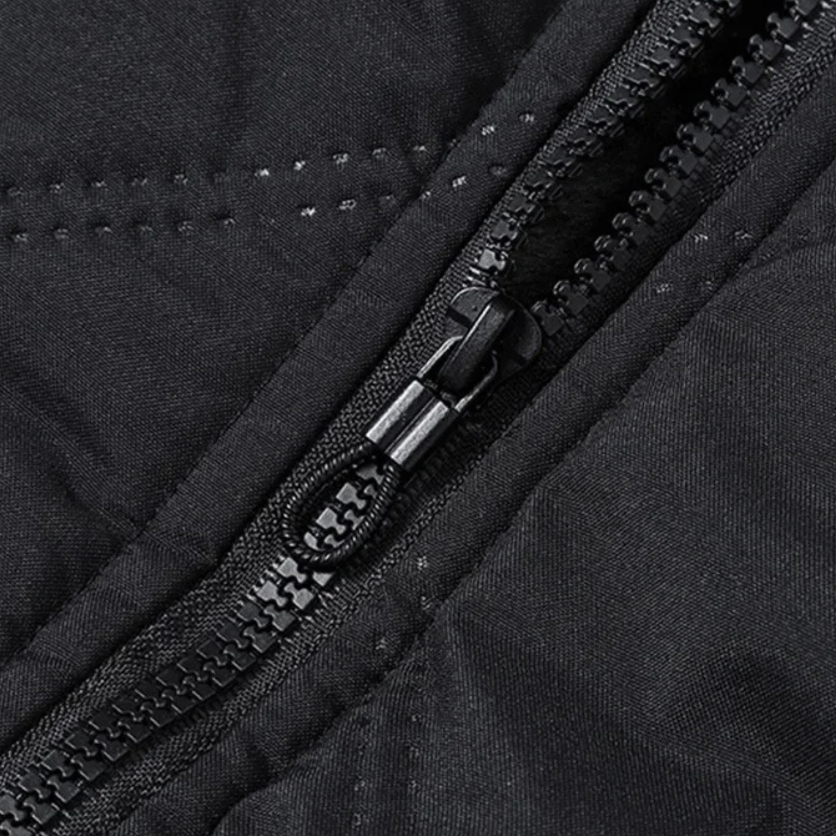 Ezra | Men's Quilted Puffer Jacket Black Sherpa Lining