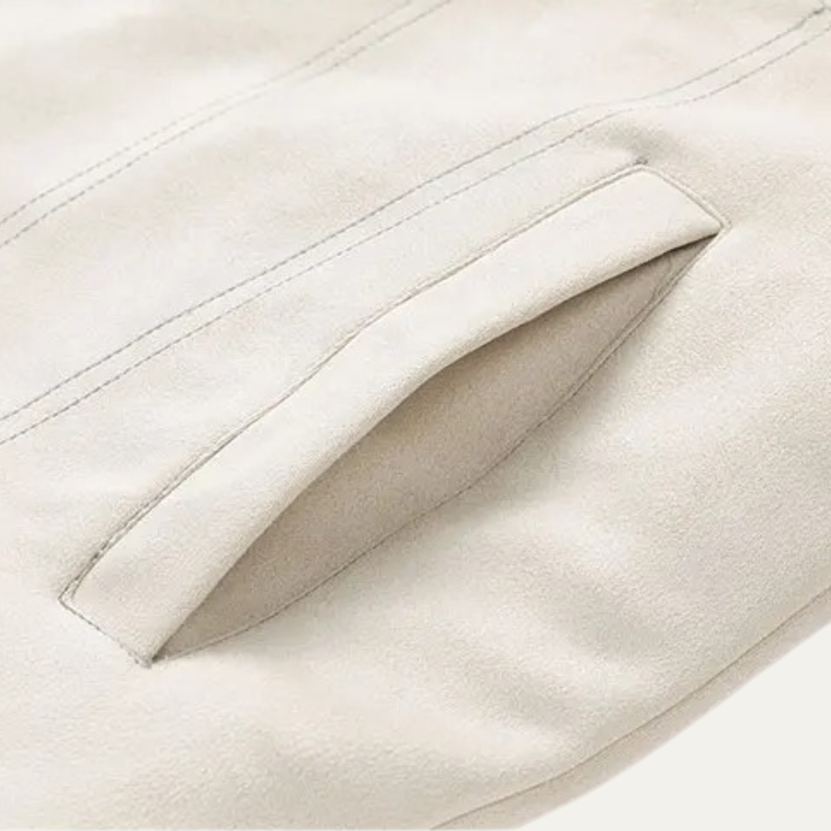 Axel | Men's Sherpa Collar Denim Jacket Cream Button Up