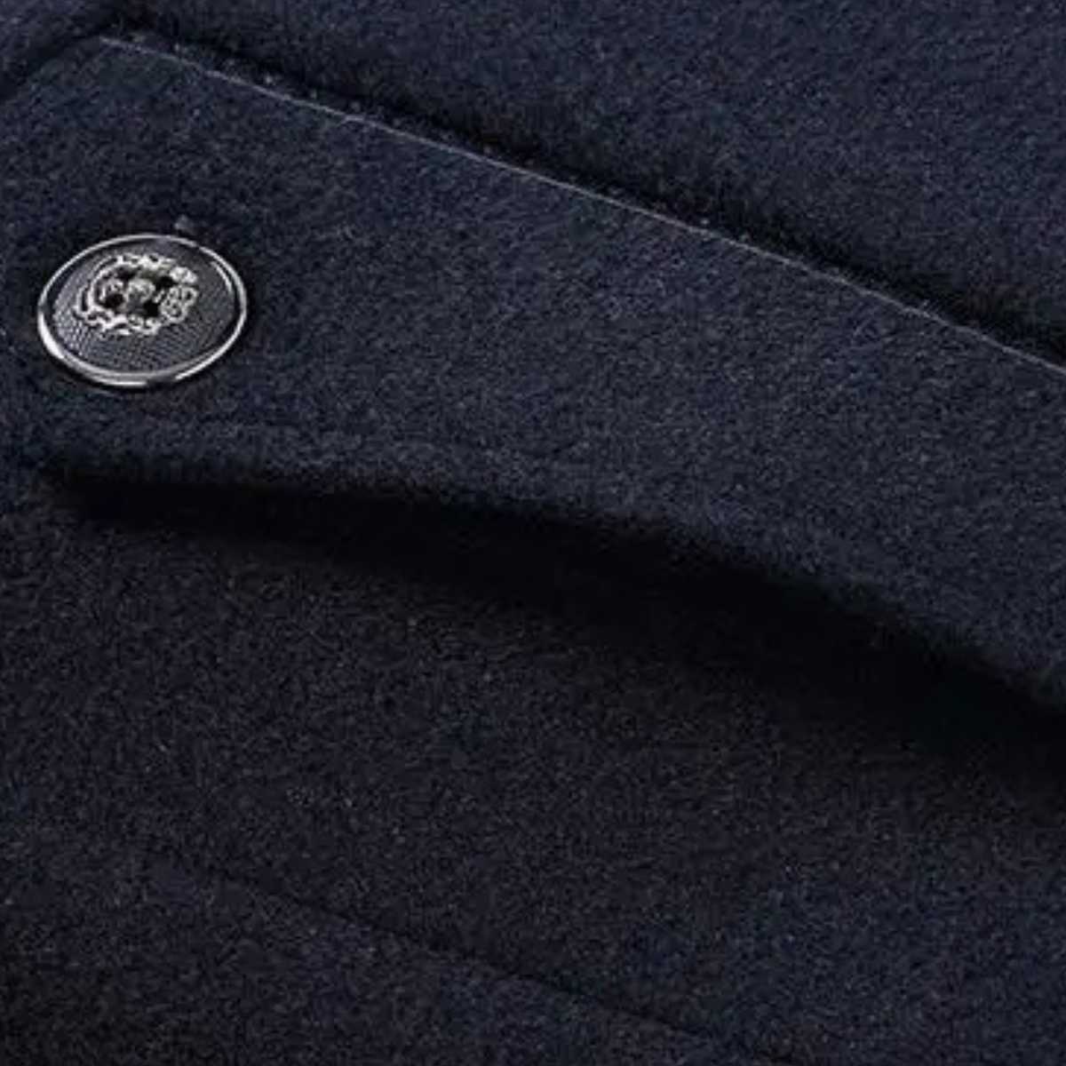 Bram | Men's Navy Wool Blend Casual Blazer Long Coat
