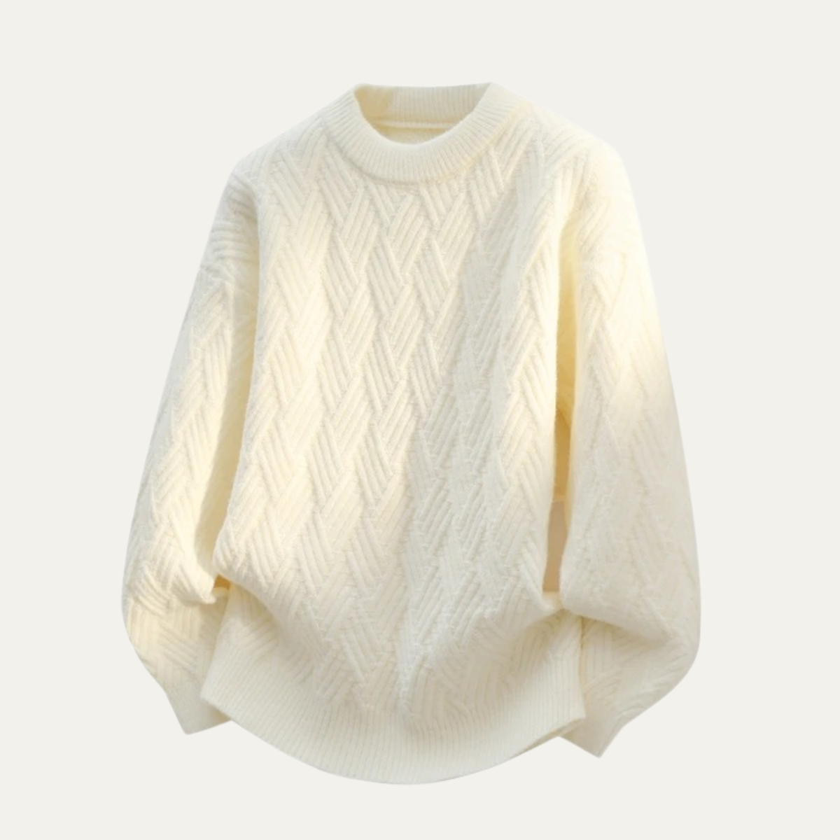 Rhys | Men's Cable Knit Sweater Gray Crew Neck