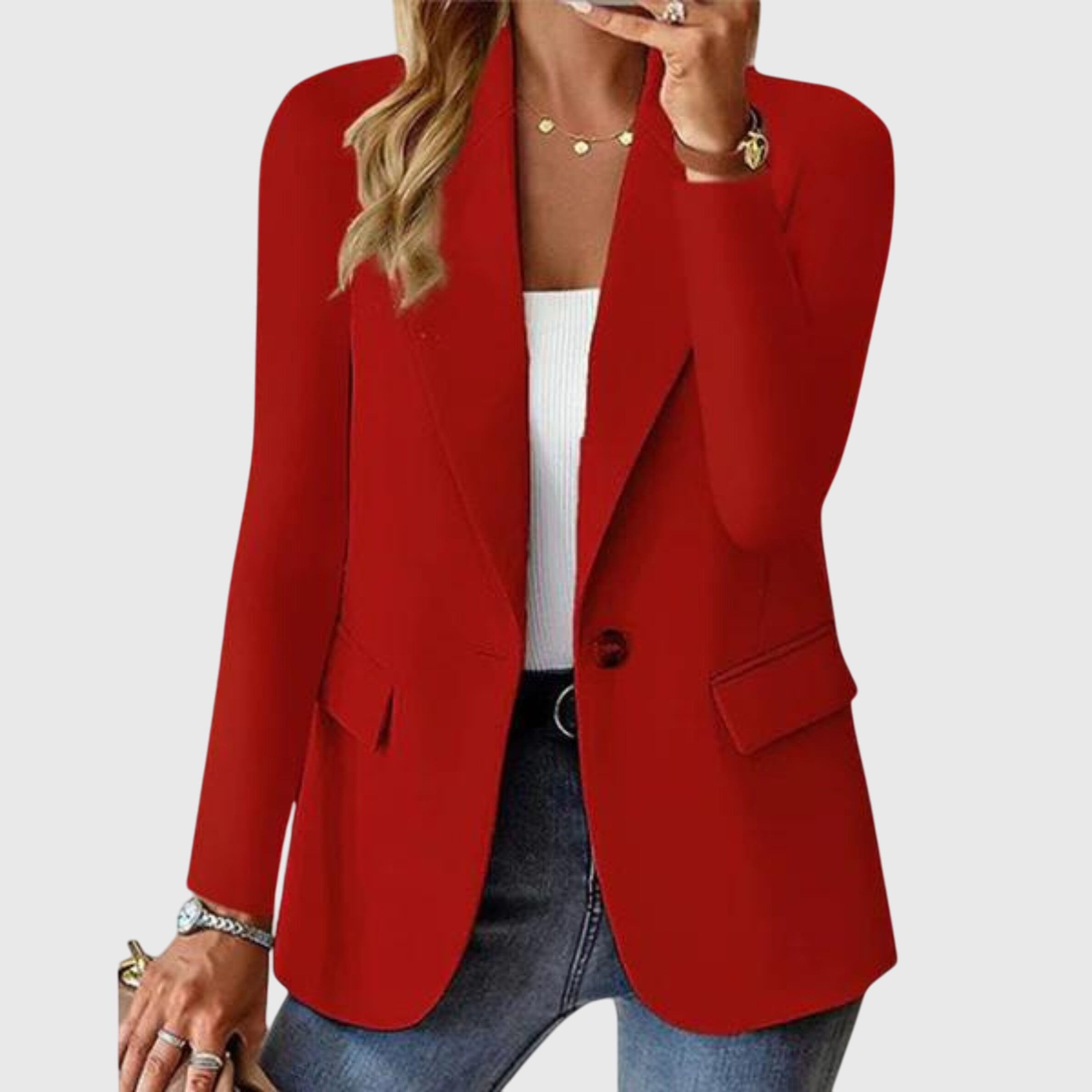 Vera | Women's Womens Blazer Red Tailored Single Button
