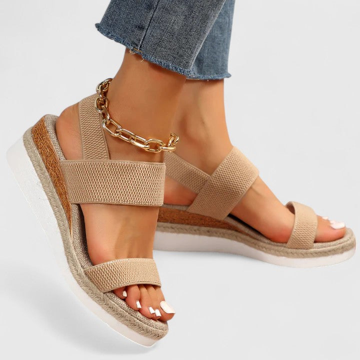 Rue | Women's Platform Sandals Cream Ankle Strap