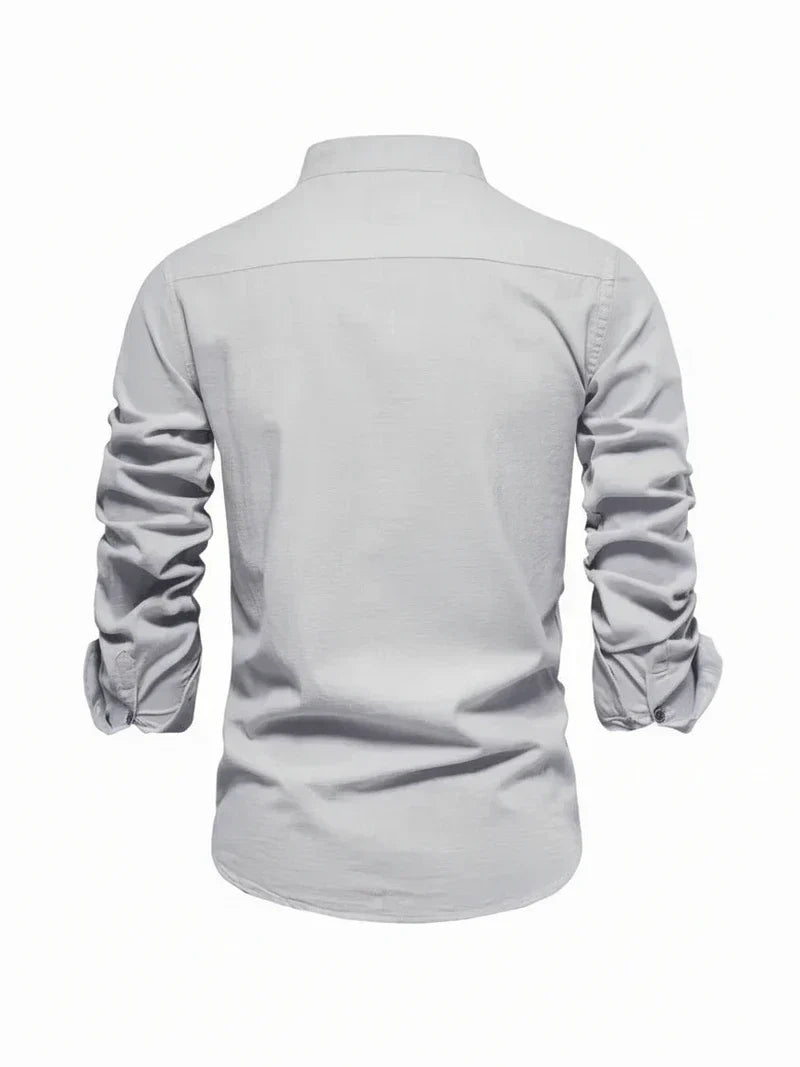 Axel | Men's Button Up Shirt White Long Sleeve