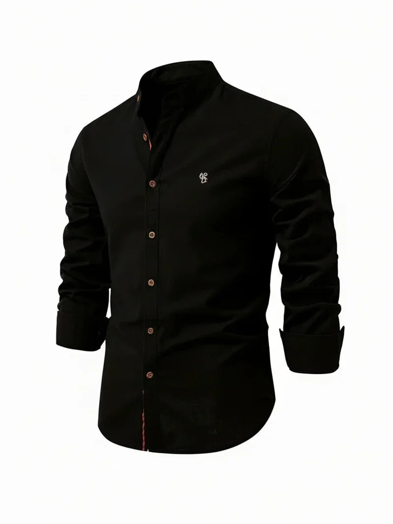 Axel | Men's Button Up Shirt White Long Sleeve