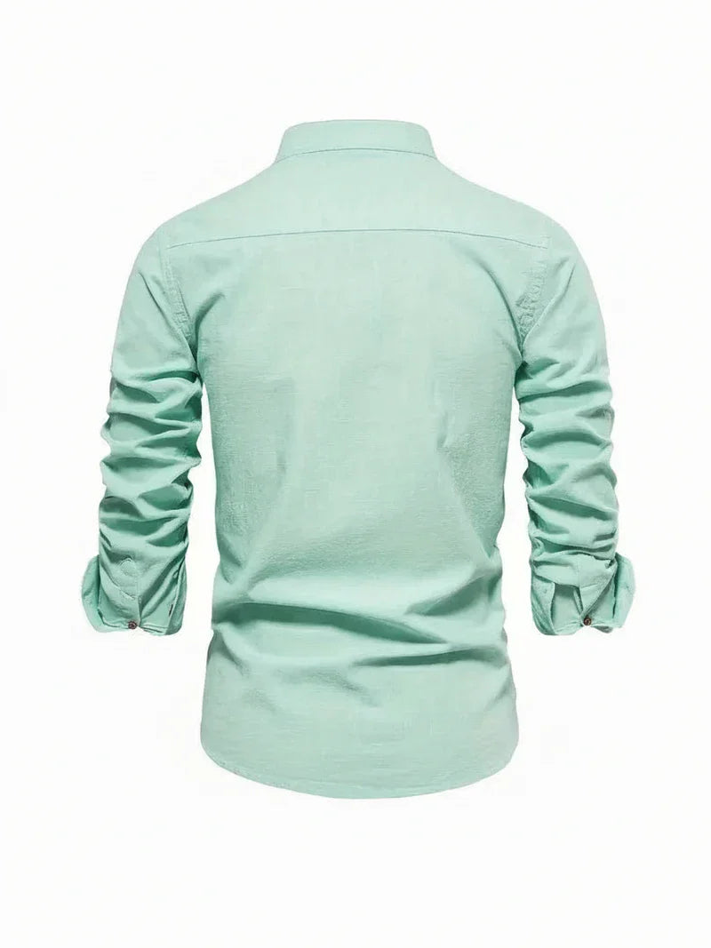 Axel | Men's Button Up Shirt White Long Sleeve