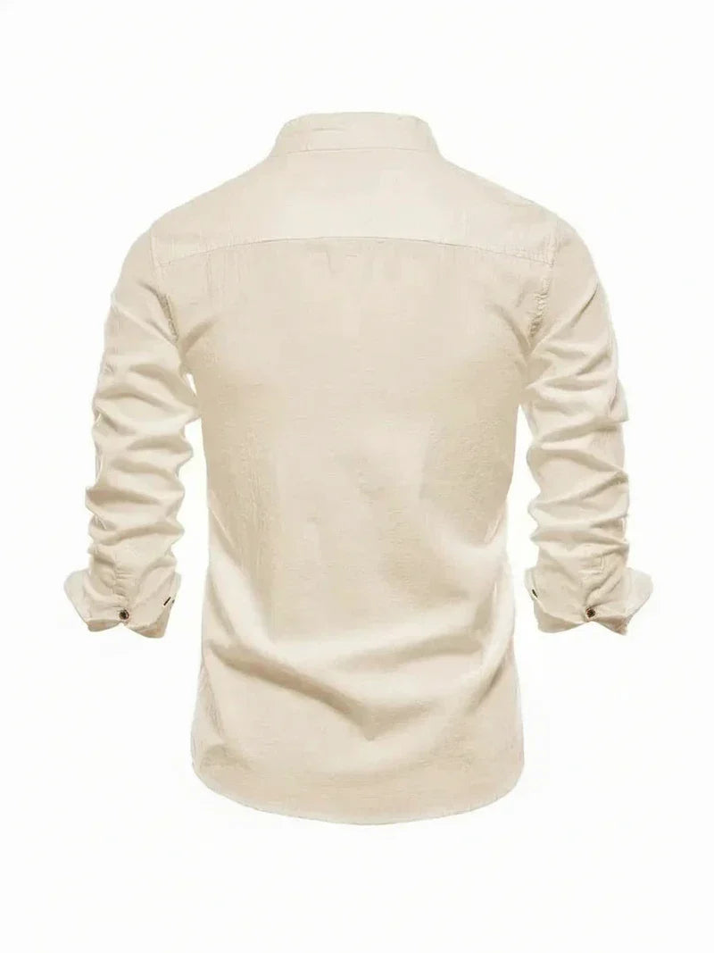 Axel | Men's Button Up Shirt White Long Sleeve