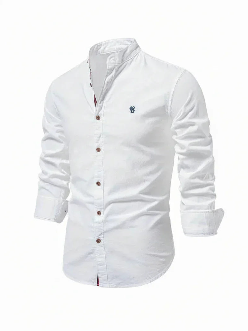 Axel | Men's Button Up Shirt White Long Sleeve