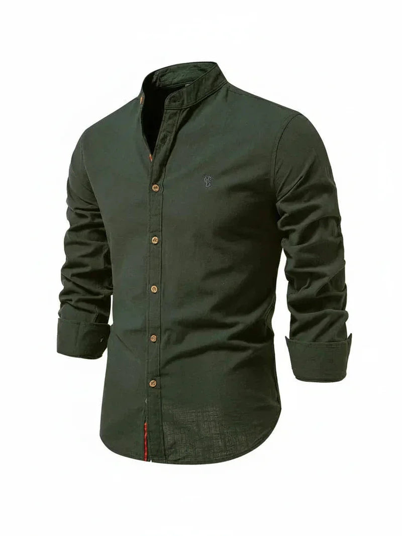 Axel | Men's Button Up Shirt White Long Sleeve