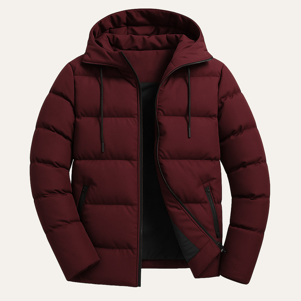 Bram | Men's Puffer Jacket Navy Hooded Quilted Winter Coat