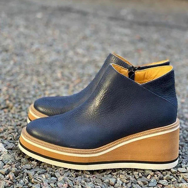 Cleo | Women's Platform Ankle Boots Tan Comfort Sole