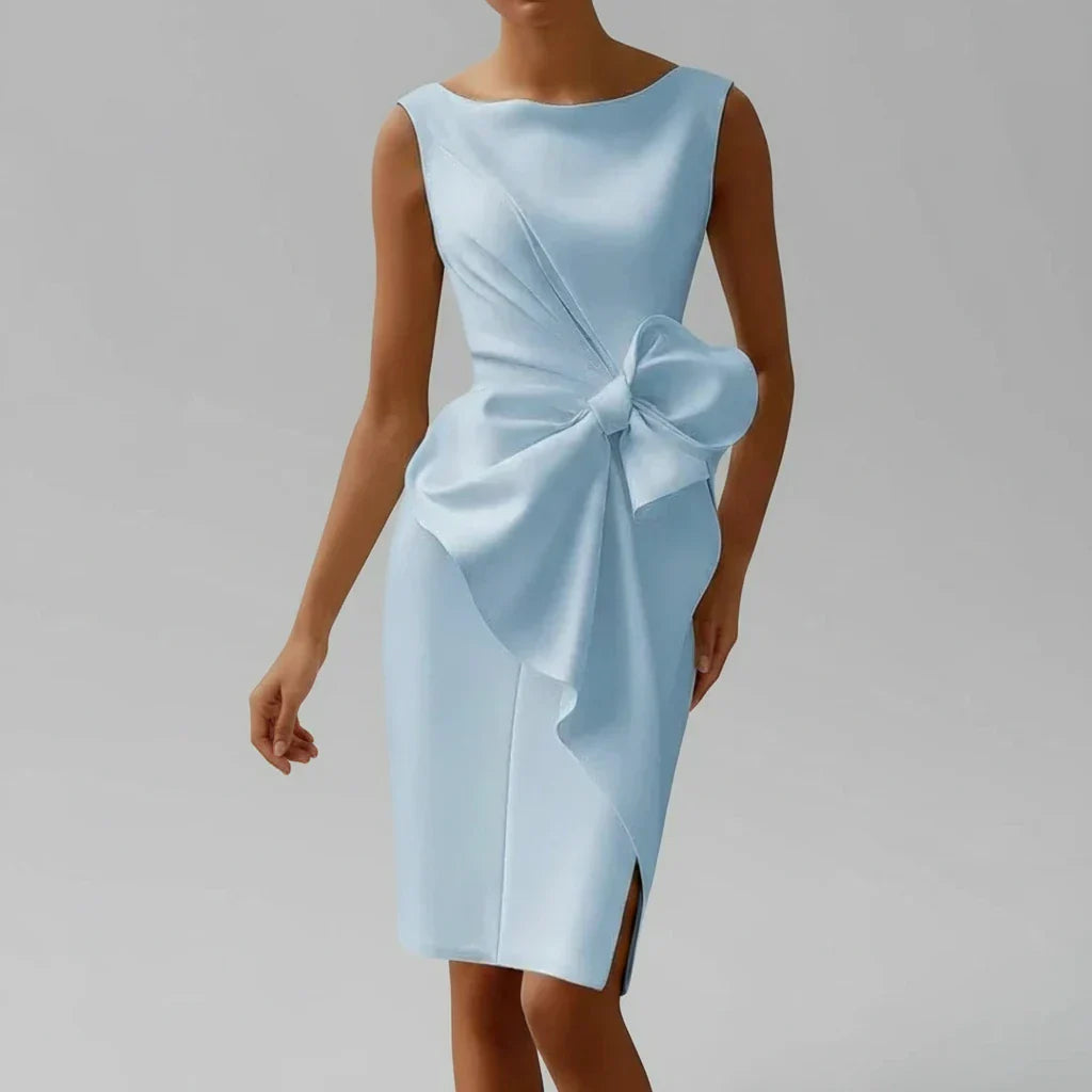 Remy | Women's Bow Tie Midi Dress Black