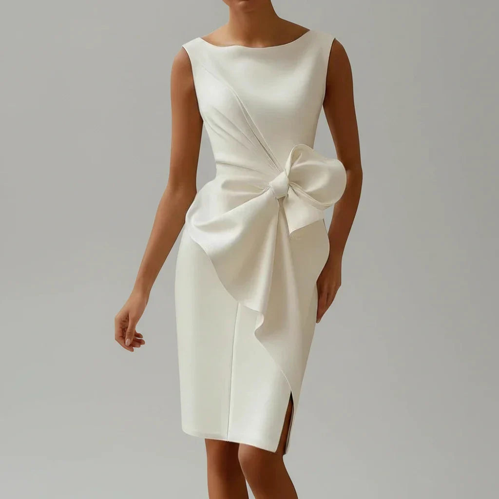 Remy | Women's Bow Tie Midi Dress Black