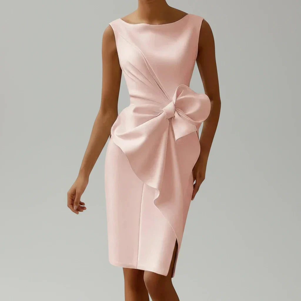 Remy | Women's Bow Tie Midi Dress Black