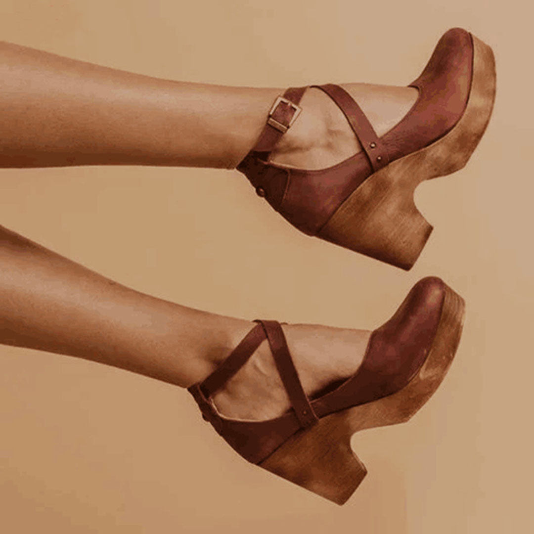 Luisa | Women's Platform Wedge Heels Black Closed Toe