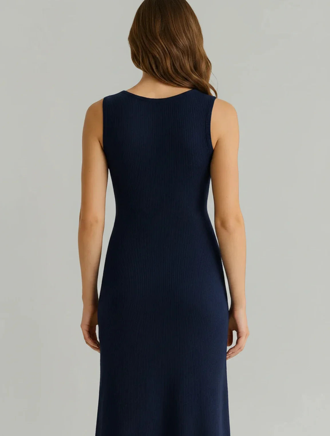 Maeve | Women's Midi Dress Button Front Black Knit