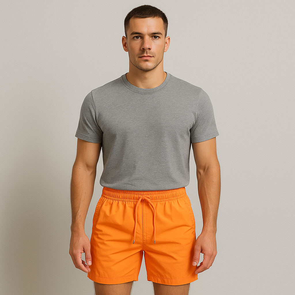 Arlo | Men's Swim Shorts Orange Drawstring