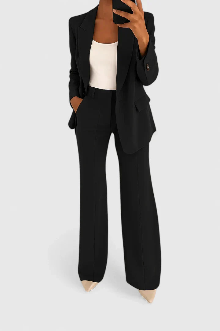 Alma | Women's Tailored Blazer Pants Set Blue Gray