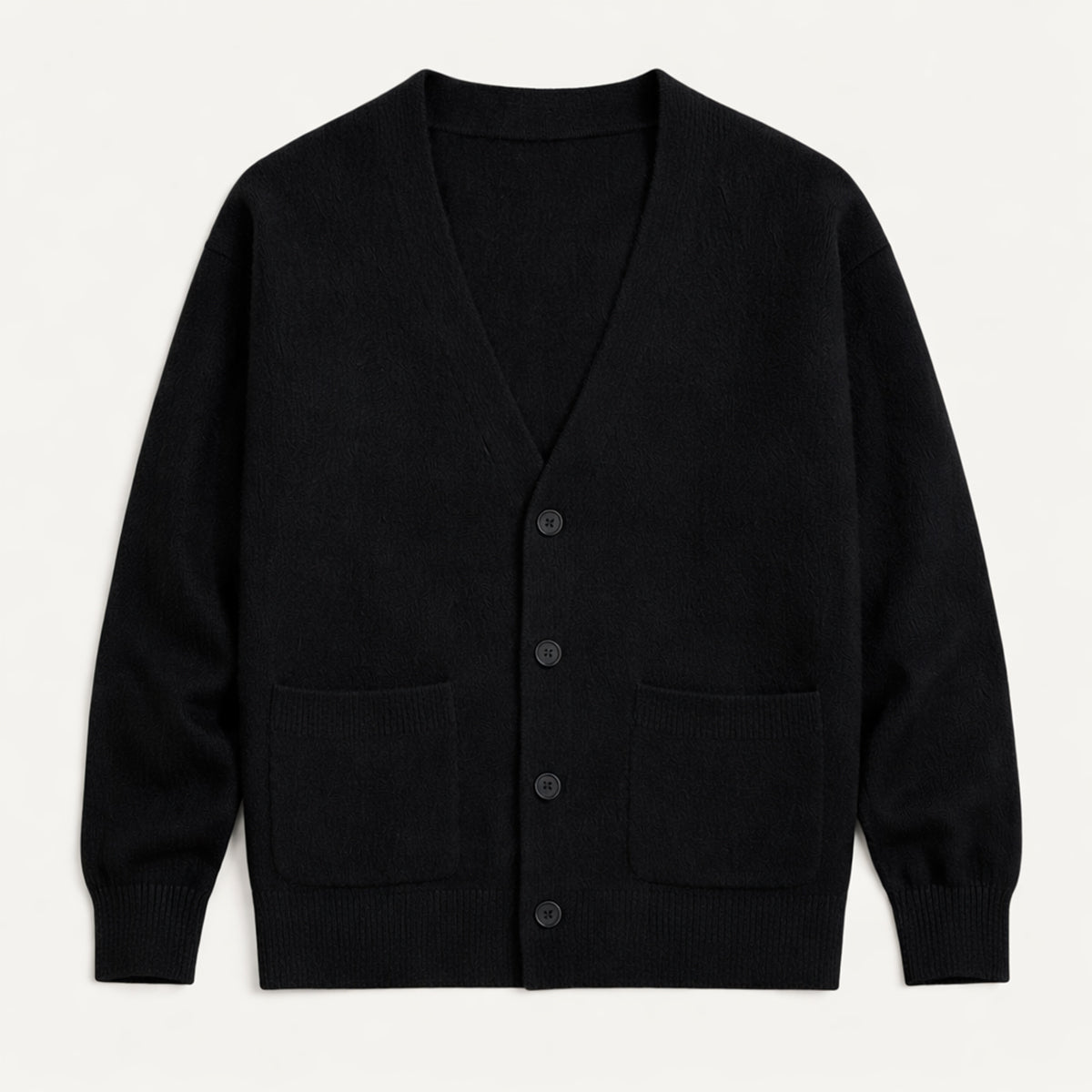 Jude | Men's Cashmere Cardigan Taupe V Neck Button Front