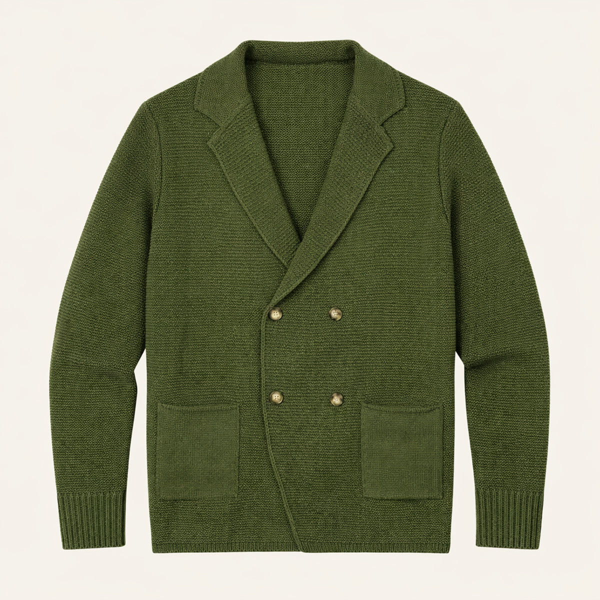 Beau | Men's Smart Casual Double Breasted Cardigan Black Knit