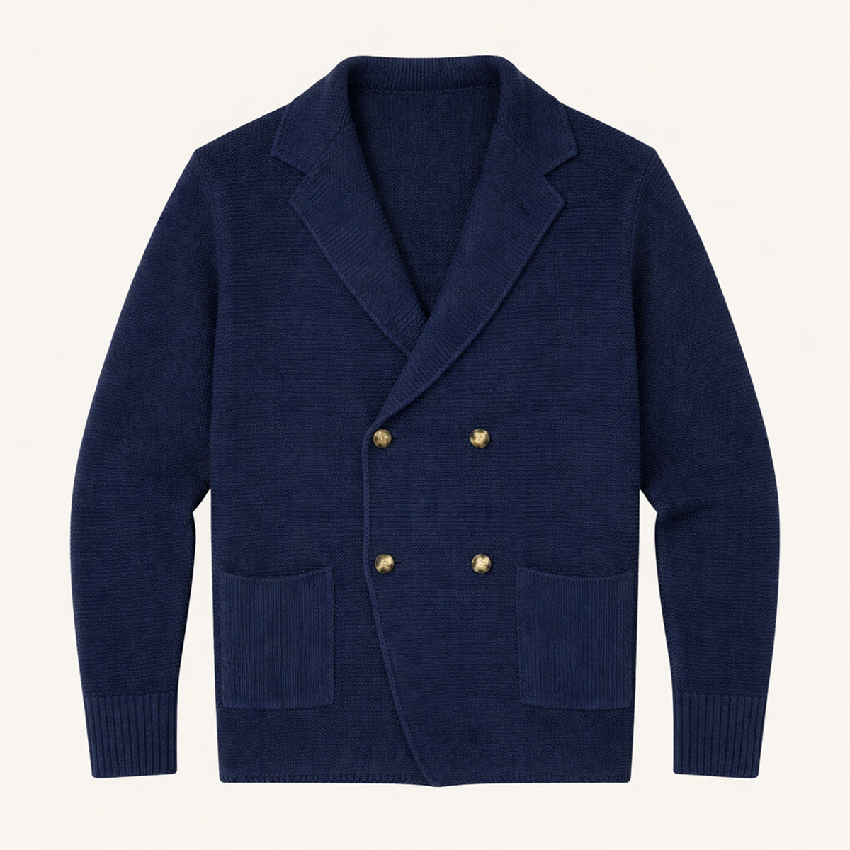Beau | Men's Smart Casual Double Breasted Cardigan Black Knit