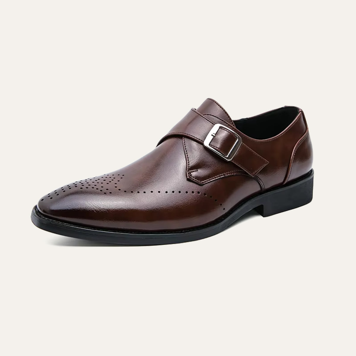 Thorne | Men's Formal Buckle Leather Dress Shoes Black