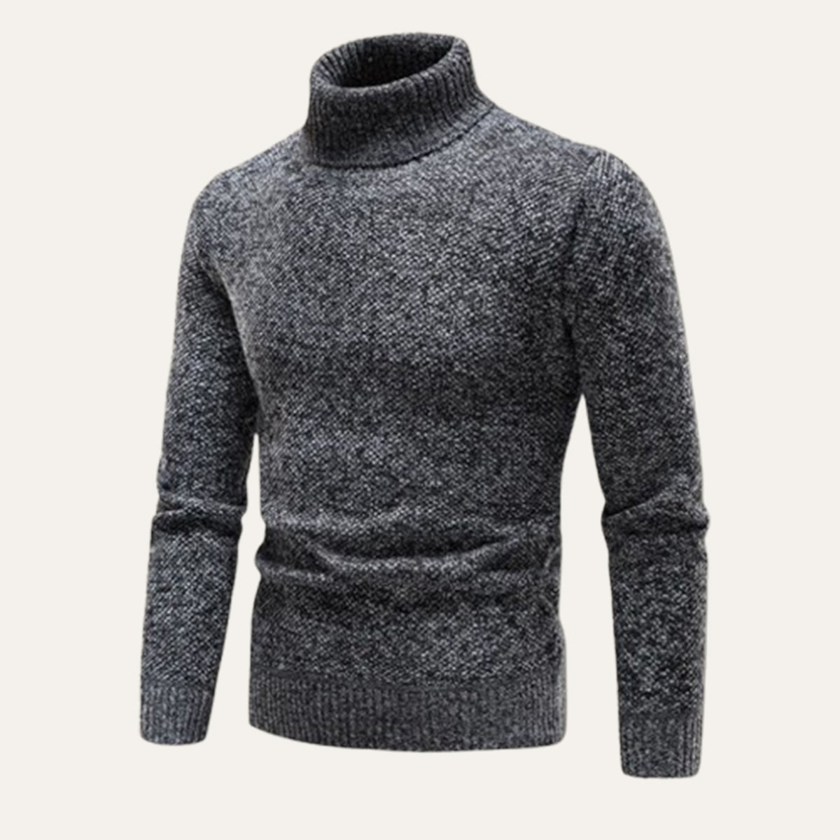 Bram | Men's Turtleneck Sweater Gray Merino Wool
