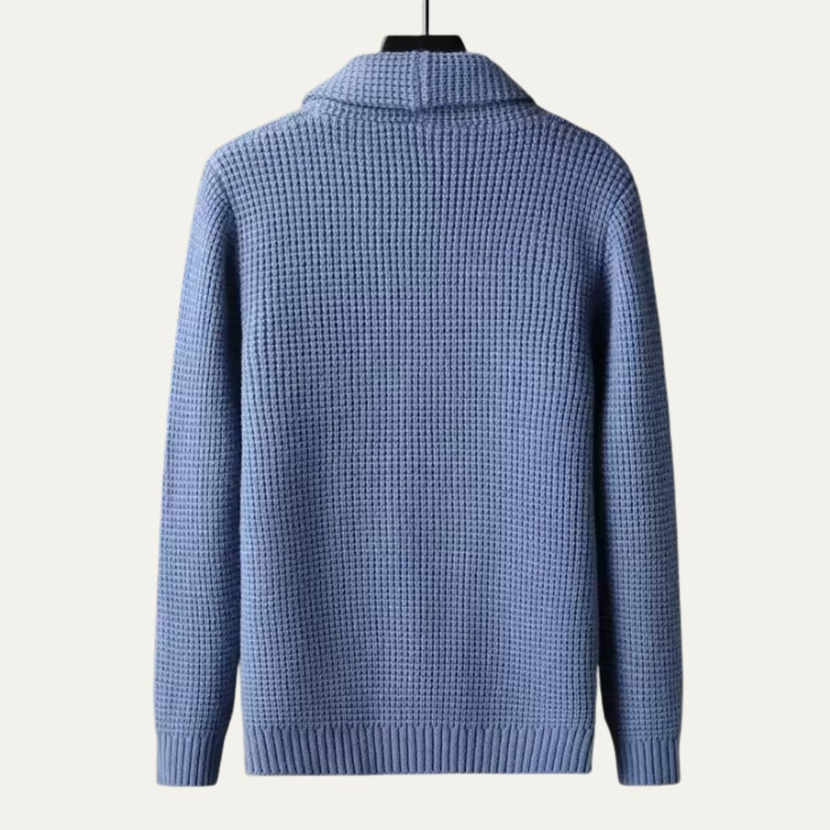 Ash | Men's Cardigan Sweater Black Shawl Collar Button Up