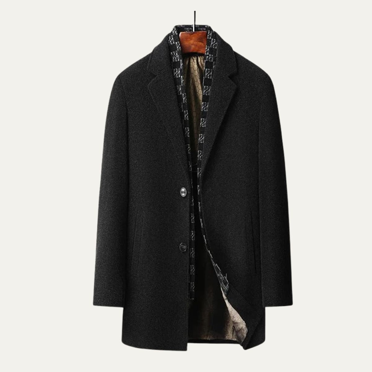 Axel | Men's Wool Blend Overcoat Gray Single Breasted