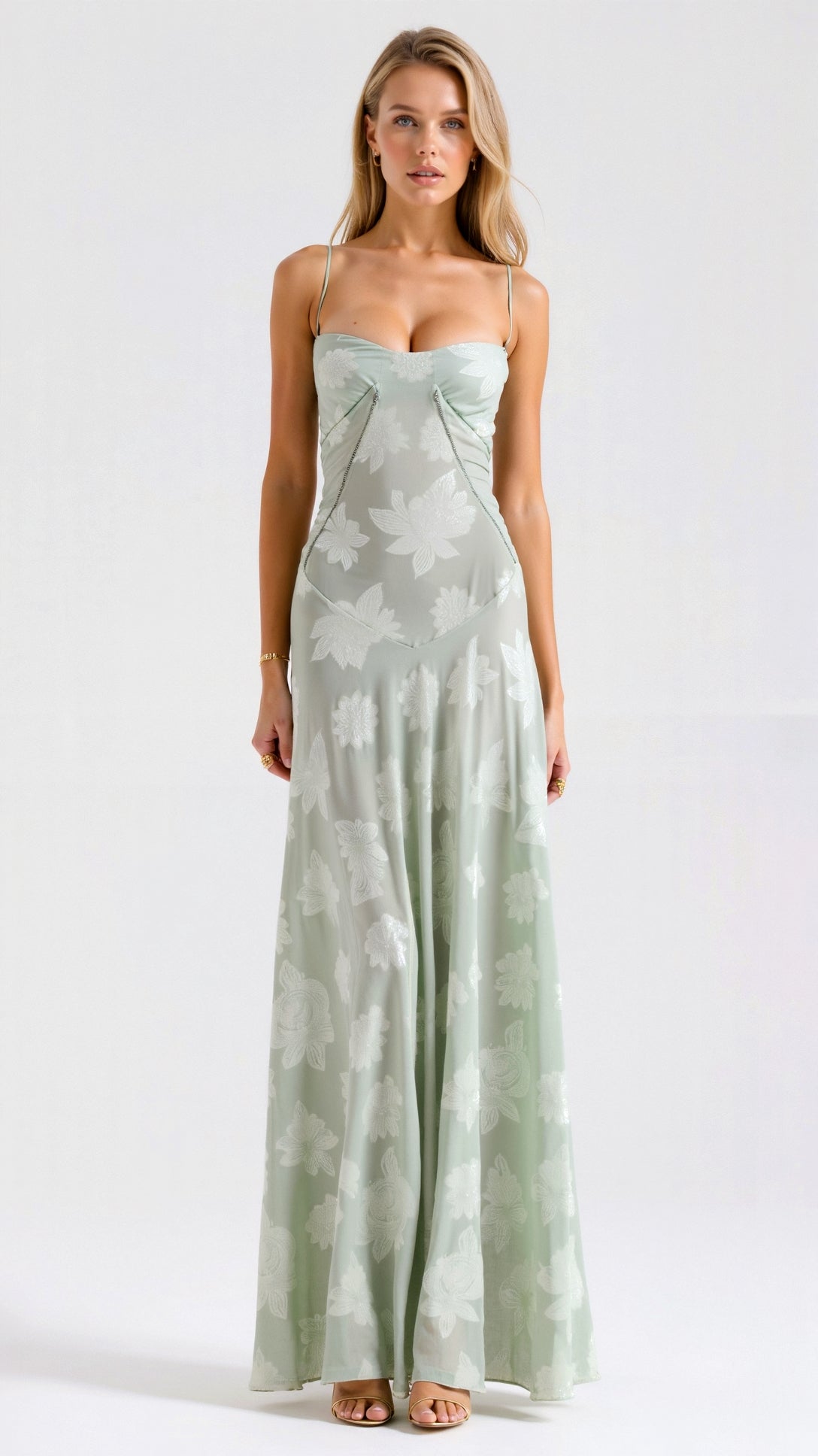 Margot | Women's Lace Maxi Dress Black Spaghetti Strap
