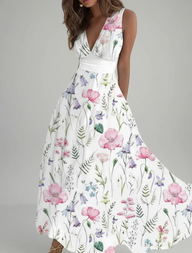 Viola | Women's Floral Wrap Maxi Dress Sage Green