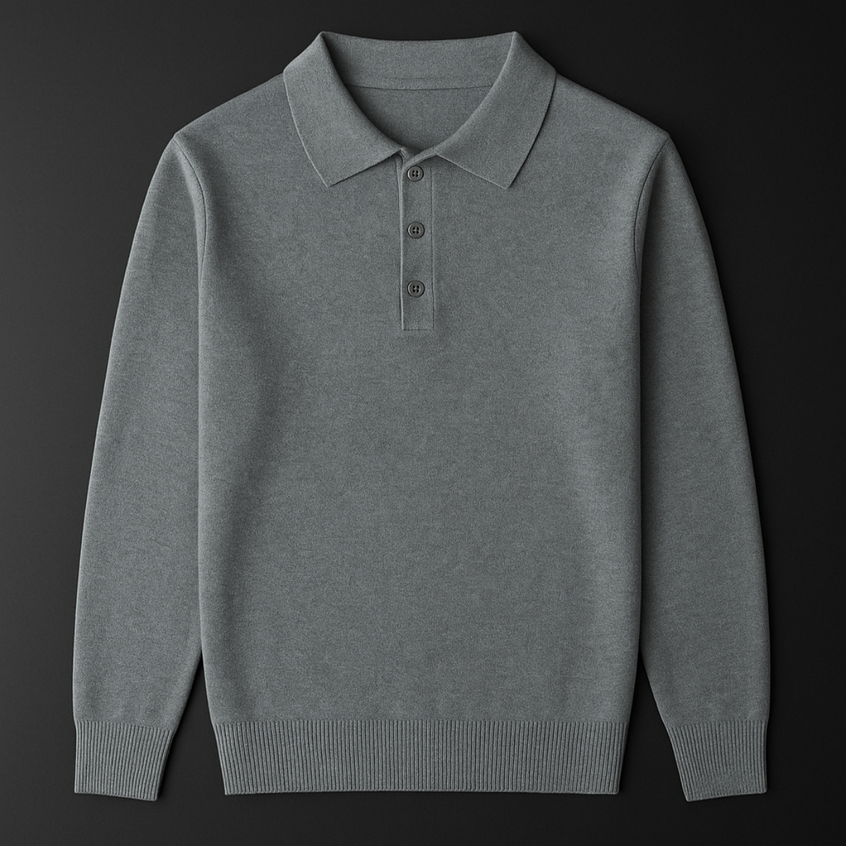 Sable | Men's Knit Polo Sweater Cream Collared
