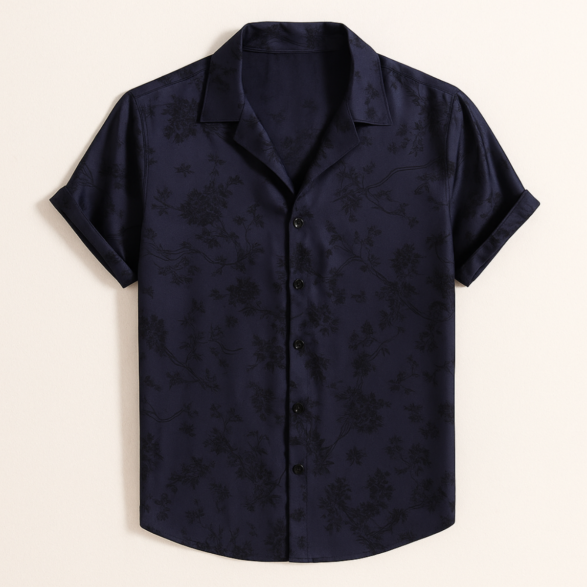Bram | Men's Camp Collar Shirt White Short Sleeve