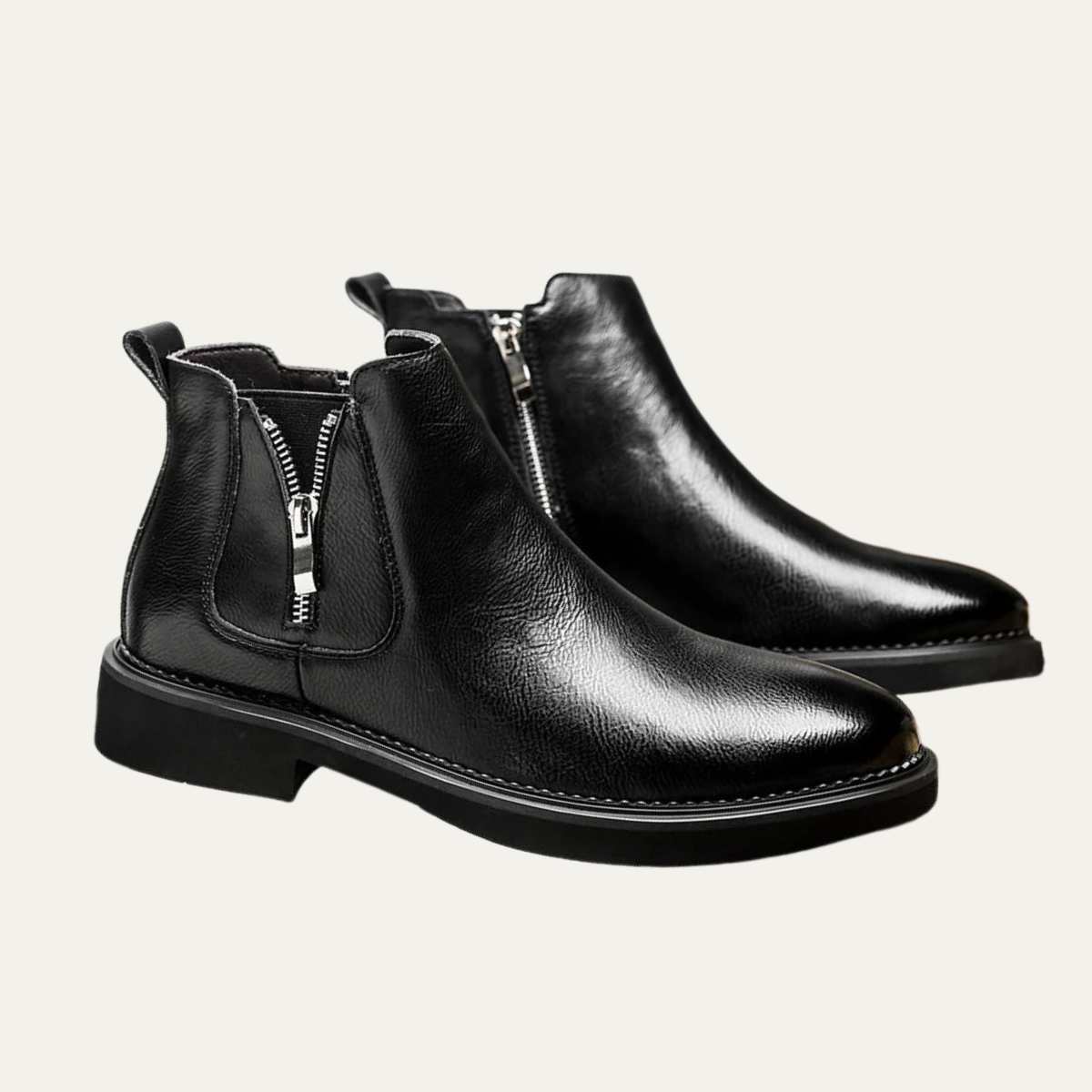 Axel | Men's Vintage Chelsea Boot Brown Leather Black Sole